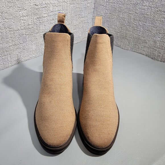 Rothy’s The Lug Women’s Size 8 US Tobacco Brown Merino Wool Ankle Chelsea Boots - Picture 2 of 10